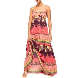 Free People Boho Give A Little Sleeveless Maxi Dress In Raspberry Size Medium‎
